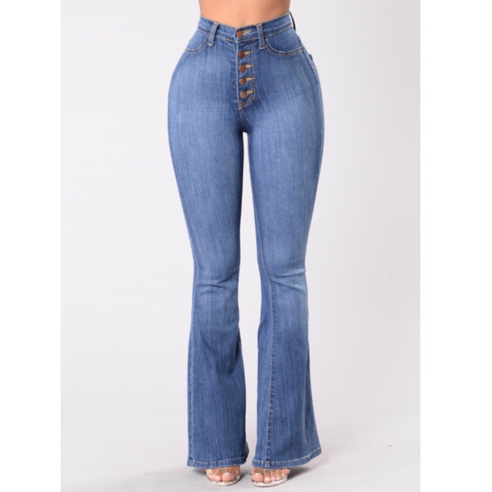 Fashion Nova Bell Bottom High Waist Jeans
